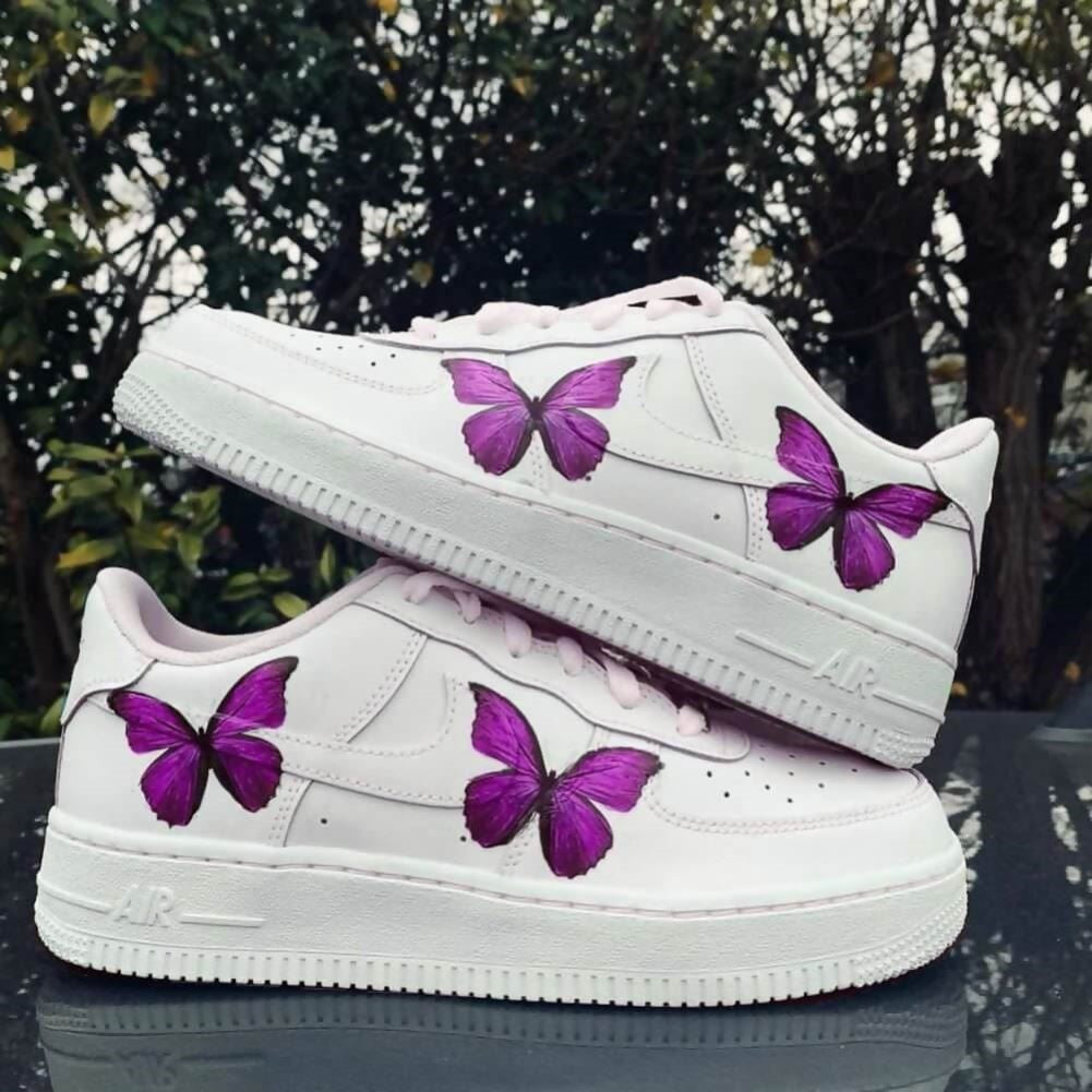 Purple Butterfly Custom Sneakers Air Force 1