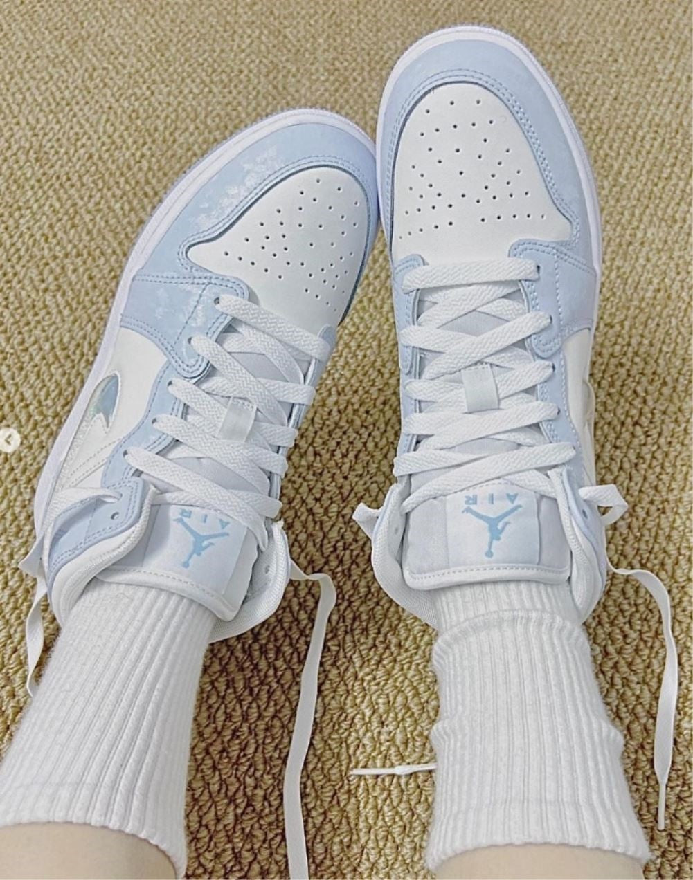 Baby Blue Chill Sneakers Custom Air Jordan 1