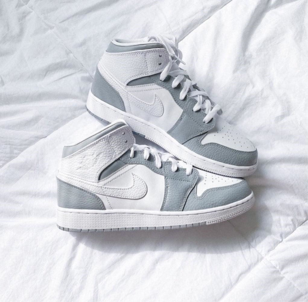 Grey White Custom Sneakers Air Jordan 1