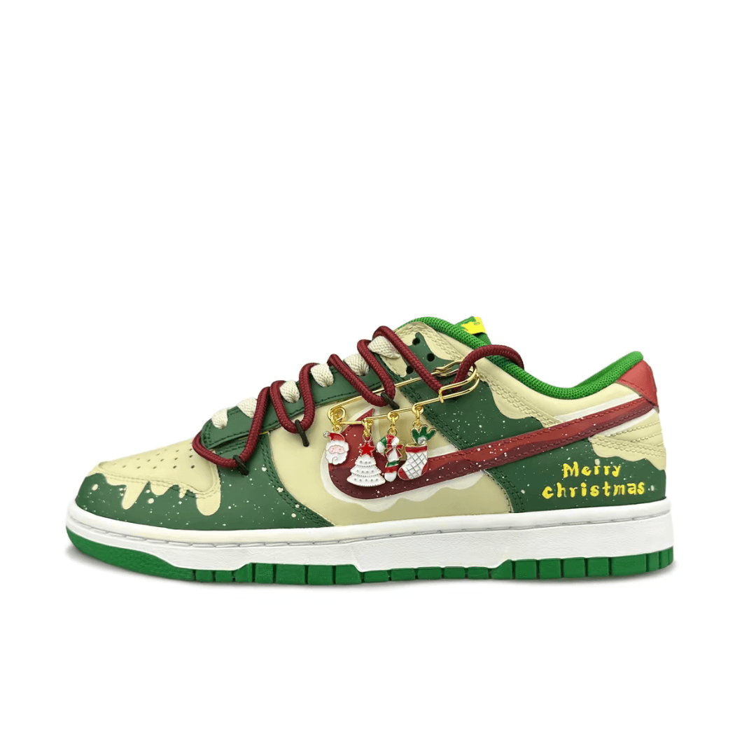 Christmas Gift Xmas Custom Dunk Green Yellow Red Drip