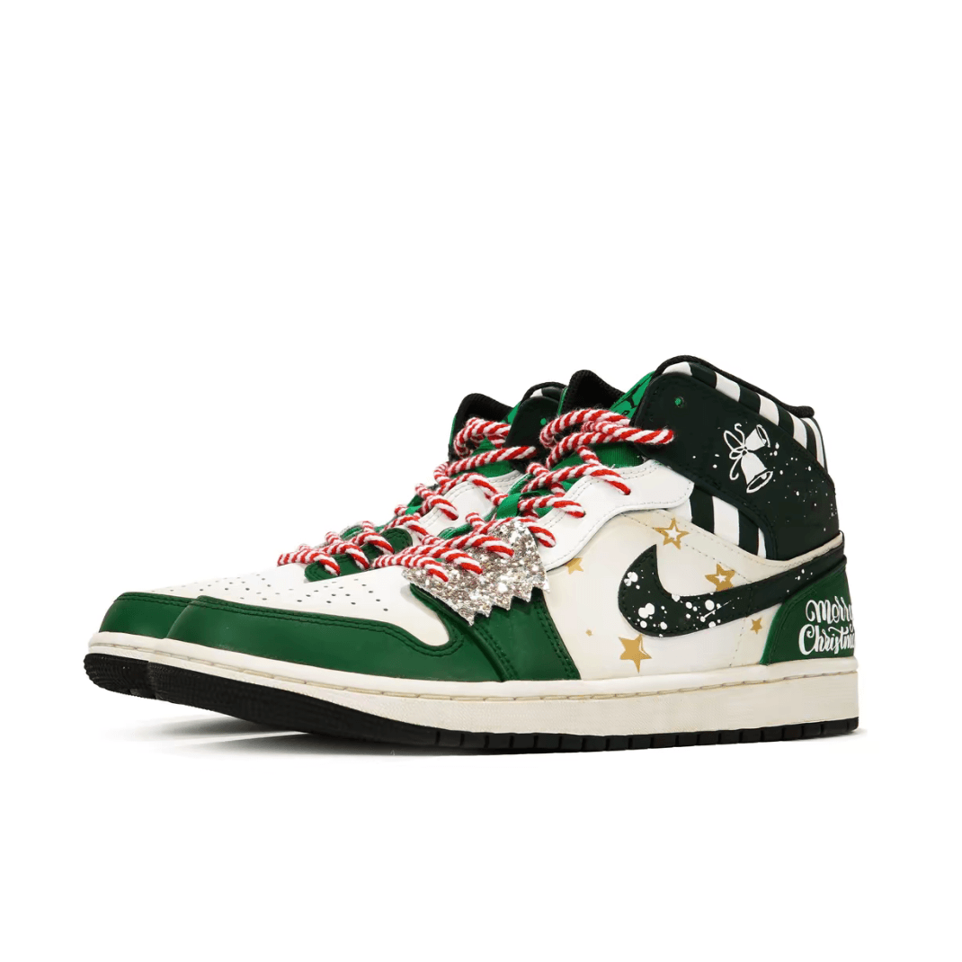 Christmas Gift Xmas Custom Air Jordan 1 Dark Green High